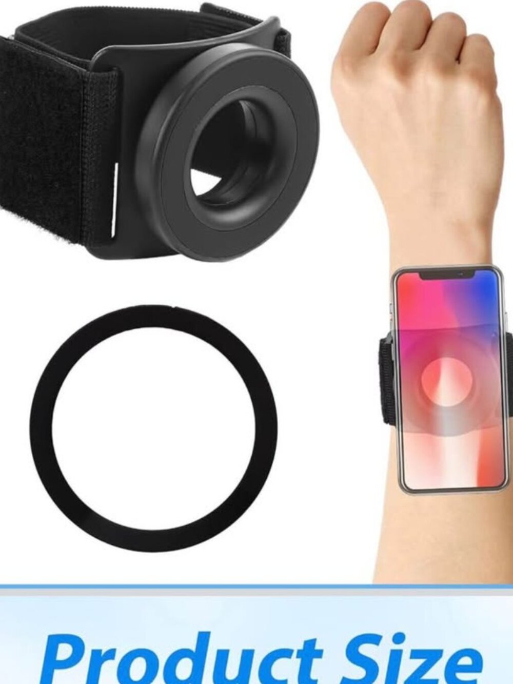 Running Phone Holder for iPhone, 360° Rotatable Magnetic Wrist Phone Holder, Arm